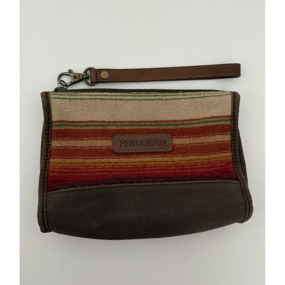 Pendleton Wool Zipper Pouch Clutch Aztec Tribal Southwestern